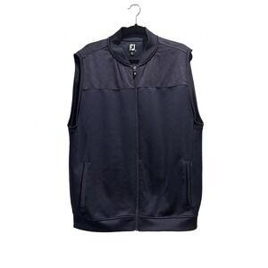 FootJoy Mens Golf Vest Navy Blue Quilted Yoke Full Zip Performance XL CA28544